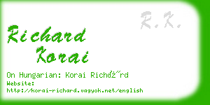 richard korai business card